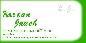 marton jauch business card